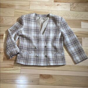 Vintage Plaid Double-Breasted blazer